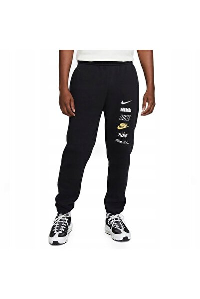 Nike Pantaloni trening bărbați Club MLOGO DX0783-010, bumbac, stil casual sport.
