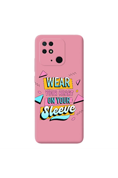 Other Xiaomi Redmi 10C Wear Your Heart Pink Colored Silicone TPU Θήκη