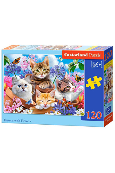 Castorland Puzzle 120 piese Kittens with Flowers - 13524