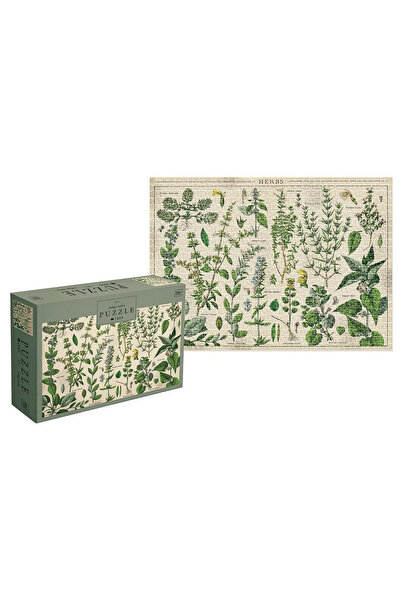 Interdruk Puzzle Vintage Nature 1, ilustratie vintage cu ierburi, imagine det...