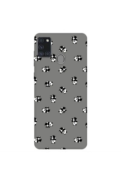 Other Samsung A21S Small Pandas Grey Colored Silicone TPU Θήκη