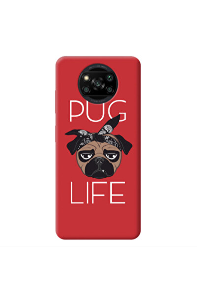Other Xiaomi Poco X3 /X3 Pro Pug Life Red Colored Silicone TPU Θήκη