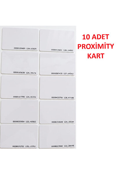 İMPROZAMAN 10 Adet Proximity Rfid 125 KHz Personel Devam Kontrol Kartı Numara...