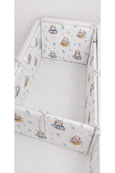 Jaju Baby 60x120 cm 4 Parça Ayıcık Desenli Fermuarlı Beşik Kenar Koruyucu 2,5...