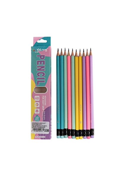 MC Micostore Creion grafit YL241310-10, HB, corp hexagonal, diverse culori pa...