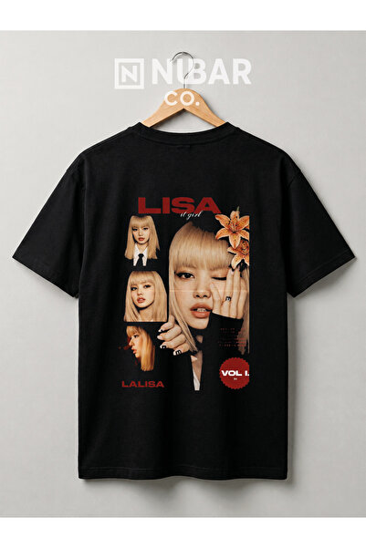 Grafftee Clothing Tricou unisex din bumbac cu imprimeu Blackpink Lisa |   Țes...
