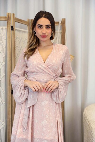 it's Mine Short Wrap Chiffon Dress