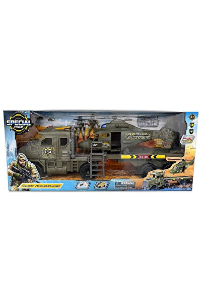 OEM Set militar ADAR mașină cu platformă, elicopter și figurine soldați 64,5 cm