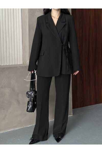 MYSUİT BLAZER CEKET BOL PAÇA PANTOLON TAKIM BELİNE BAĞLANMIŞ