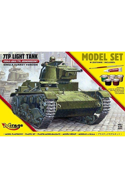 OEM Model din plastic al tancului 7TP 1/35 de la Mirage Hobby cu accesorii pe...