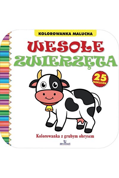 OEM Carte de colorat cu animale vesele și autocolante, cu contur gros Aristot...