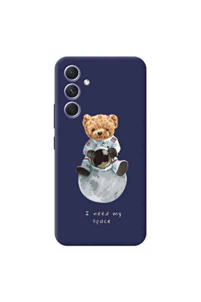 Other Samsung A54 Bear in space Dark blue Colored Silicone TPU Θήκη