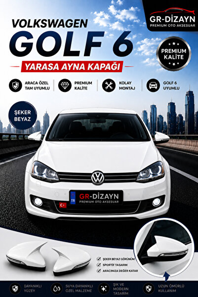 GR-Dizayn VOLKSWAGEN GOLF 6 ARACA ÖZEL BOYALI YARASA AYNA KAPAĞI A+ (ŞEKER BE...