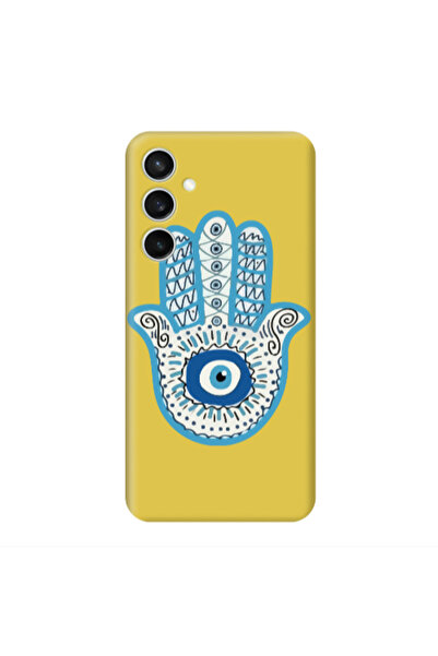 Other Samsung S24 Plus Evil eye bead in hand Yellow Colored Silicone TPU Θήκη