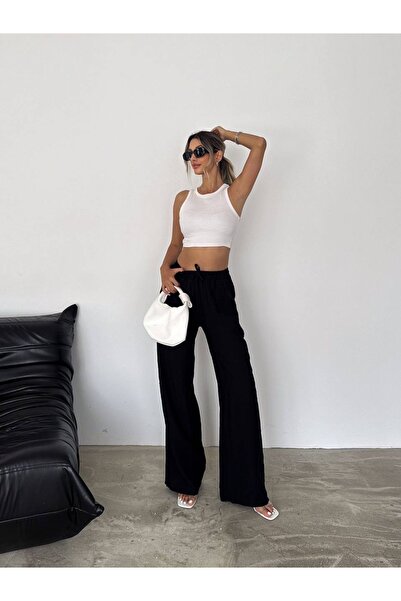 Jöns Butik Women's Wide-Leg Pants – High-Waisted Loose Summer Pants