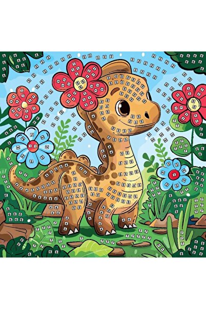Titanum Mozaic 3D Dino Fun&Joy, set creativ, 25x25cm, spumă colorată