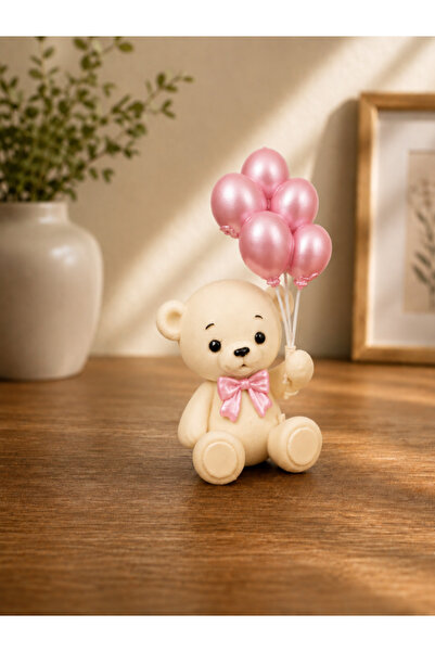 Maku home Ayıcıklı Pembe Balonlu Pasta Süsü – Balonlu Dekoratif Pasta Topperi...