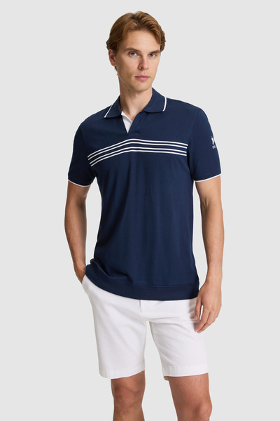 U.S. Polo Assn. Men's Navy Blue Regular Fit Polo Neck T-Shirt 50322400-Vr033