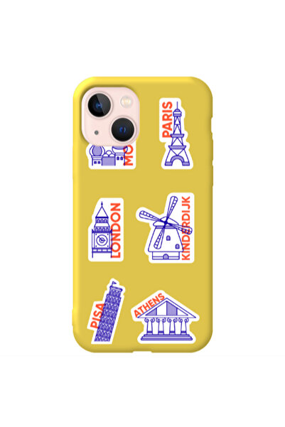 Other Apple iPhone 13 Pisa Athens Yellow Colored Silicone TPU Θήκη