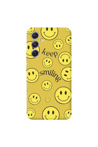 Other Samsung A35 Keep Smiling Yellow Colored Silicone TPU Θήκη