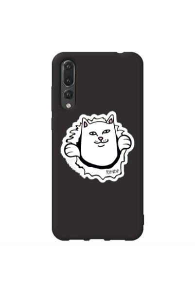 Other Huawei P20 Pro White cat Black Colored Silicone TPU Θήκη