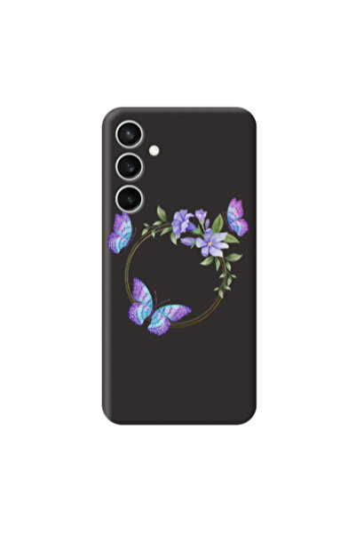 Other Samsung S24 Plus Butterfly on the ring Black Colored Silicone TPU Θήκη
