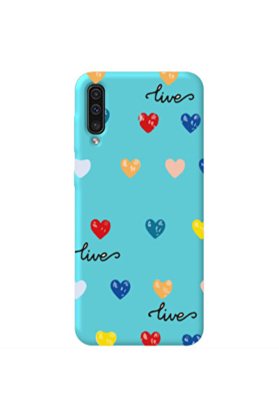 Other Samsung A70 Heart Lives Turquoise Colored Silicone TPU Θήκη