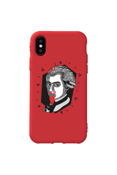 Other Apple iPhone X Bearded Red Colored Silicone TPU Θήκη