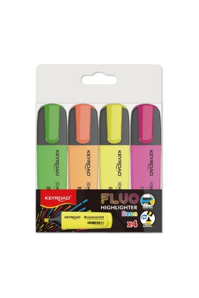 MC Micostore Текстмаркер KR972163, скосен връх, за деца, Комплект от 4 флуоре...