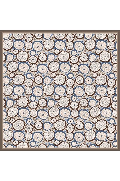 Levidor Mink Daisy Pattern Twill Silk Scarf
