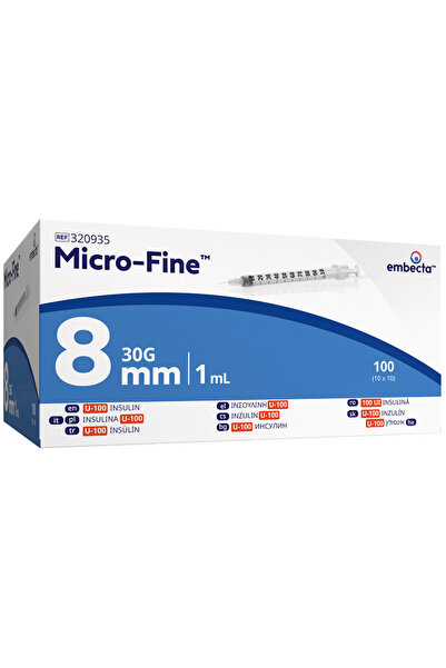 Bd Micro Fine Süper Enjektör 8 mm 1.0 ml (100 adet)
