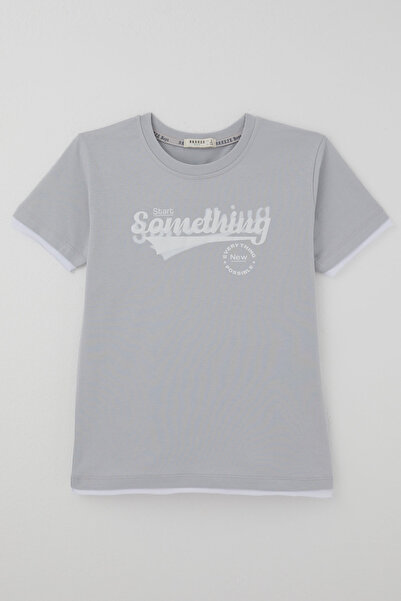Breeze Tricou cu mânecă scurtă pentru băieți, cu litere în relief imprimate, ...