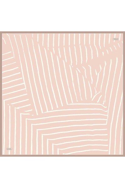 Levidor Salmon Stripe Detailed Twill Silk Scarf