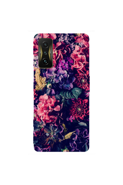 Other Xiaomi Poco F4 Gt Purple and pink flowers Transparent Silicone TPU Θήκη