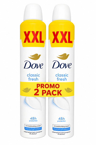 Dove -Pachet 2 x Deodorant Antiperspirant Spray Classic Fresh XXL, 300 ml fie...
