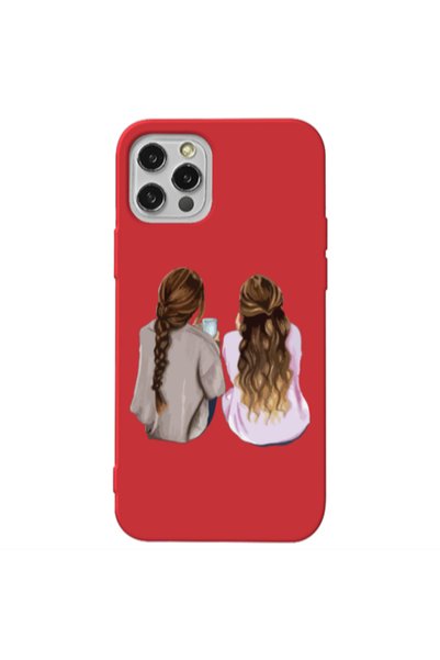 Other Apple iPhone 12 Pro Max Friends Red Colored Silicone TPU Θήκη