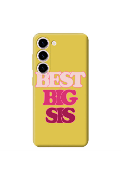 Other Samsung S23 Plus Best Big Sis Yellow Colored Silicone TPU Θήκη