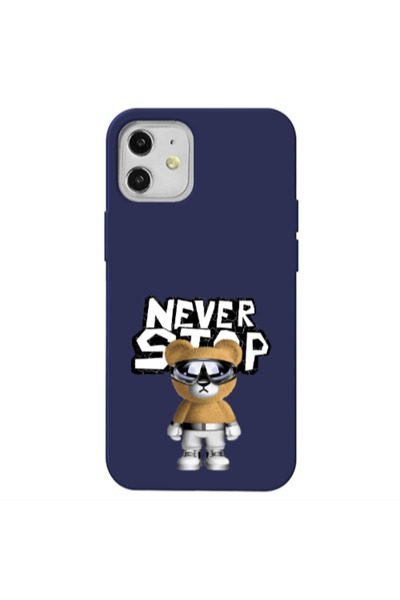 Other Apple iPhone 12 Never stop Dark blue Colored Silicone TPU Θήκη