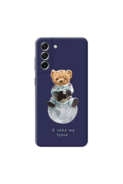 Other Samsung S21 FE Bear in space Dark blue Colored Silicone TPU Θήκη
