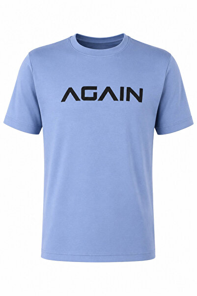 trender Again Print Modal Octavian Ice Blue Men's T-Shirt 226-30