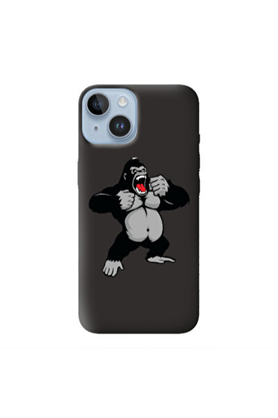 Other Apple iPhone 14 Angry Gorilla2 Black Colored Silicone TPU Θήκη