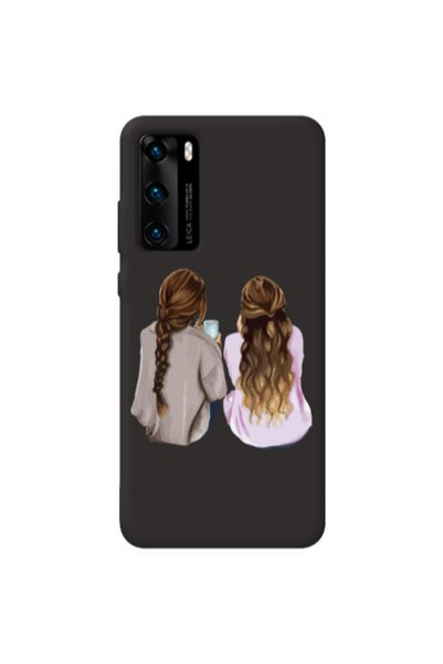 Other Huawei P40 Friends Black Colored Silicone TPU Θήκη