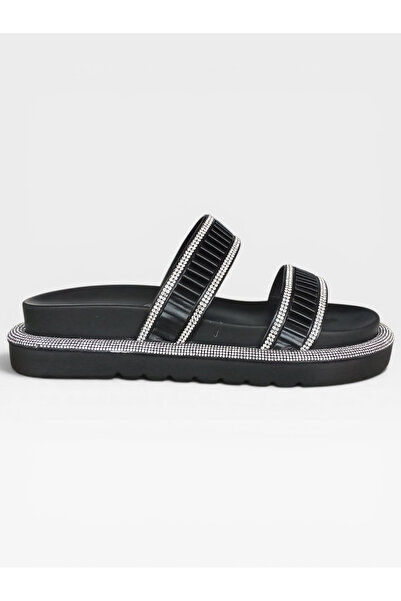 Hayati Arman Women's Double-Strapped Imported Stone Detailed Comfortable Thic...
