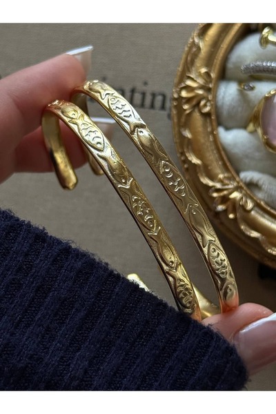 lumirajewel antique vintage kelepçe | çelik