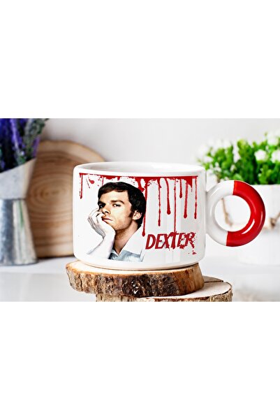 ART HEDİYE Dexter Luxury Nes Cafe Cup with Red Handle and Printed on Both Sides