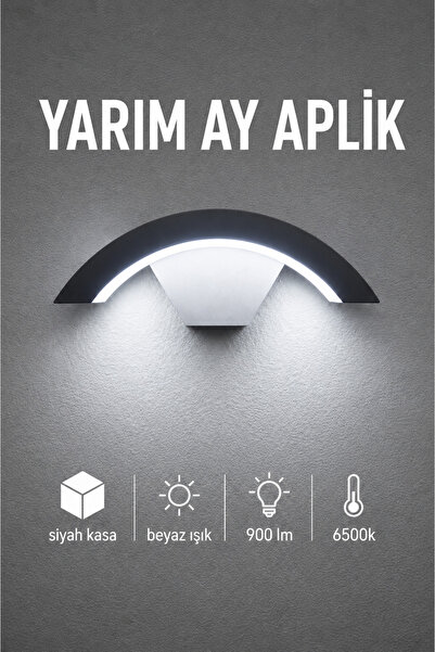 VOLTERRA DEKORATİF YARIM AY LED APLİK BEYAZ IŞIK