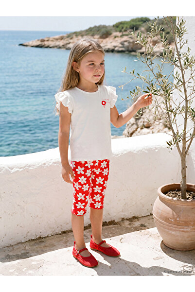LC Waikiki Floral Patterned Short Sleeve Girls' Set