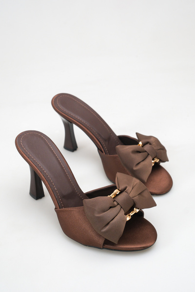 ELEVAM Satin Bow Women's Heeled Slippers 9 cm