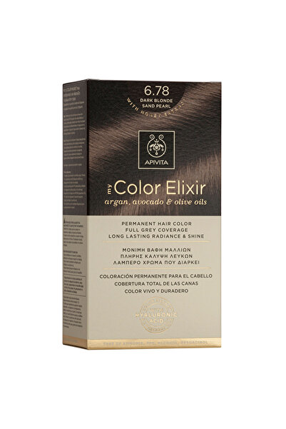 Apivita My Color Elixir Μόνιμη Βαφή Μαλλιών N6.78 Σκούρο Μπεζ Περλέ Ξανθό