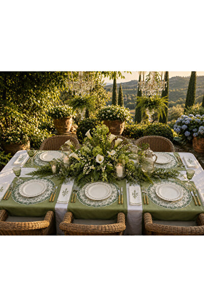 Mise En Place 6-Pack Green Toile De Jouy